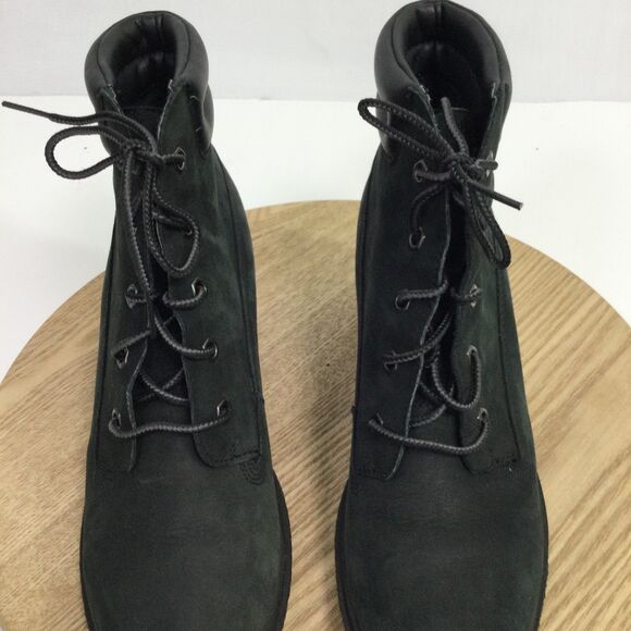 Timberland Womens Amston Wedge Ankle Boot Earthkeepers Leather Black Size US 8 - Picture 8 of 14